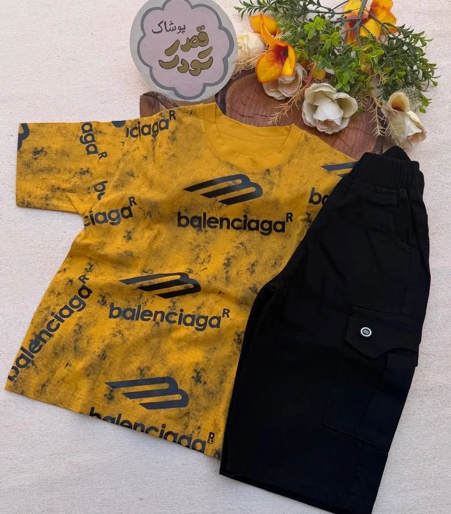 tishertpesaranebalenciaga-ghasrekodaak-2026 تیشرت شلوارک پسرانه طرح balenciaga - تصویر 1
